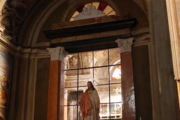 Chiesa di San Mamante - Altare marmoreo, con statua del Sacro Cuore (Ft. G.Baselli)